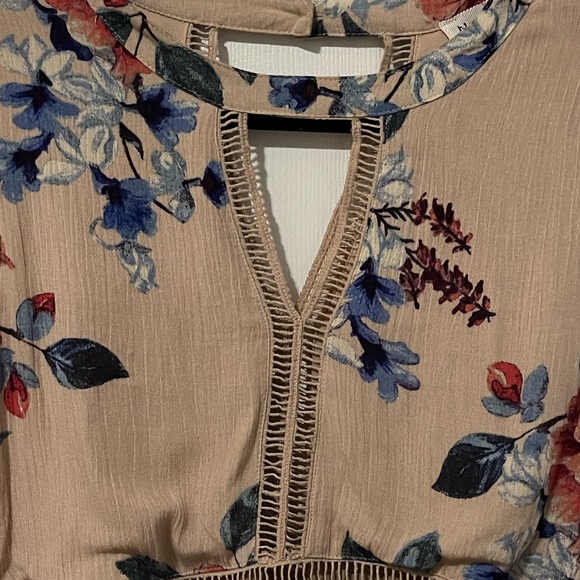 Blu Pepper Anthropologie Blush Boho Chic Floral Dress Keyhole Back Small - Picture 4 of 9